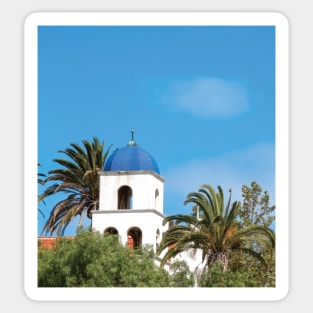 Iconic Blue Domed Church Tower San Diego California Sticker